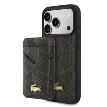Lacoste PVC Blend MagSafe Case + Wallet for iPhone 17 Pro Brown