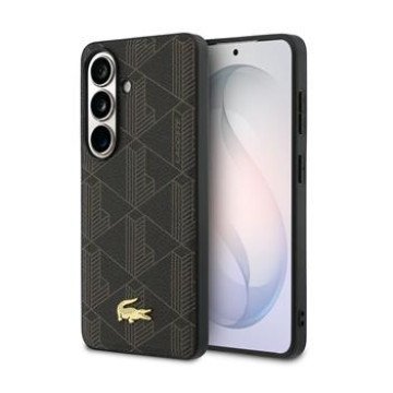 Lacoste PVC Blend Monogram Gold Logo Magnetic Case for Samsung Galaxy S26+ Brown