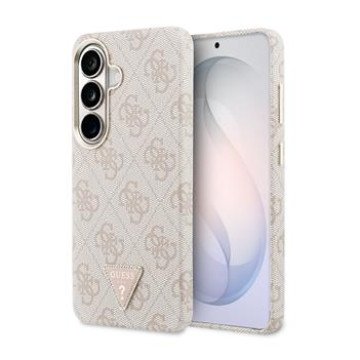 Guess PU Leather 4G Strass Triangle Logo Gold Frame Magnetic Case for Samsung Galaxy S26 Pink Guess PU Leather 4G Strass Triangle Logo Gold Frame Magnetic Case for Samsung Galaxy S26 Pink