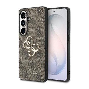 Guess PU 4G Metal Logo Case for Samsung Galaxy S26+ Brown