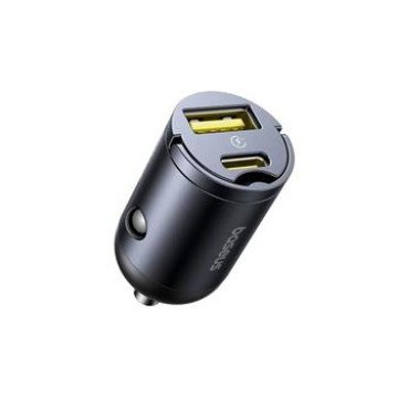 Baseus Tiny Star Mini Car Charger USB-A/USB-C 30W Cosmic Black Baseus Tiny Star Mini Car Charger USB-A/USB-C 30W Cosmic Black