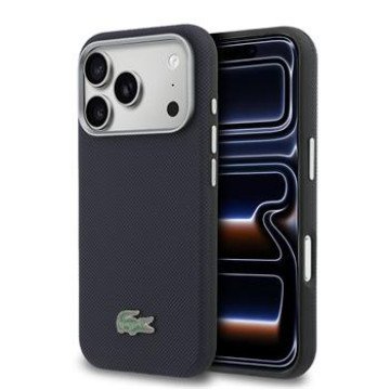 Lacoste PVC Petit Pique Semi Wrap MagSafe Case for iPhone 17 Pro Max Navy