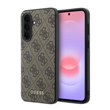 Guess PU 4G Metal Classic Logo Case for Samsung Galaxy A37 Brown