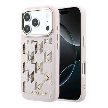 Karl Lagerfeld PU Perforated Monogram MagSafe Case for iPhone 17 Pro Pink