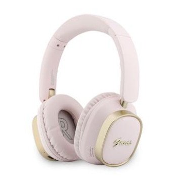 Guess Rectangle Metal Script Logo ENC Wireless Headphone Pink Guess Rectangle Metal Script Logo ENC Wireless Headphone Pink