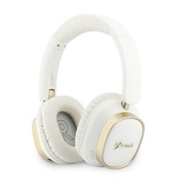 Guess Rectangle Metal Script Logo ENC Wireless Headphone White Guess Rectangle Metal Script Logo ENC Wireless Headphone White