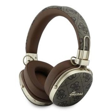 Guess 4G Metal Script Logo ENC Wireless Headphone Brown