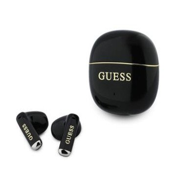 Guess Gold Line Glossy Classic Logo TWS Wireless Earphones Black