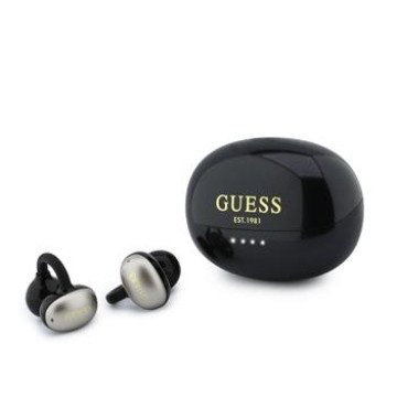 Guess Metallic Finish Classic Logo OWS Wireless Earphones Black