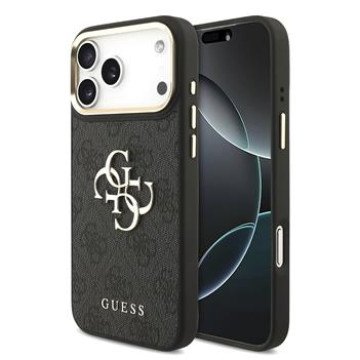 Guess PU Leather 4G Metal Logo Gold Frame Case for iPhone 18 Pro Max Black Guess PU Leather 4G Metal Logo Gold Frame Case for iPhone 18 Pro Max Black