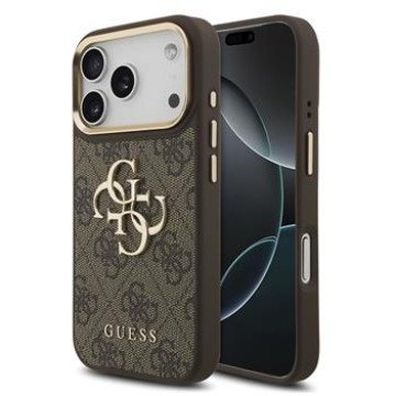Guess PU Leather 4G Metal Logo Gold Frame Case for iPhone 18 Pro Brown Guess PU Leather 4G Metal Logo Gold Frame Case for iPhone 18 Pro Brown