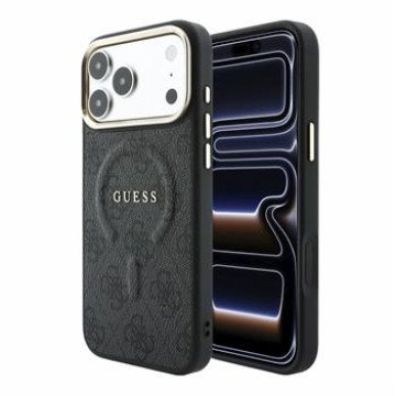 Guess PU Leather 4G Gold Frame Embossed MagSafe Case for iPhone 18 Pro Black Guess PU Leather 4G Gold Frame Embossed MagSafe Case for iPhone 18 Pro Black