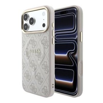 Guess PU Leather 4G Gold Frame Embossed MagSafe Case for iPhone 18 Pro Pink Guess PU Leather 4G Gold Frame Embossed MagSafe Case for iPhone 18 Pro Pink