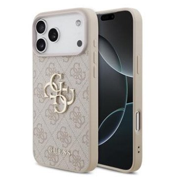 Guess PU 4G Metal Logo Case for iPhone 18 Pro Max Pink