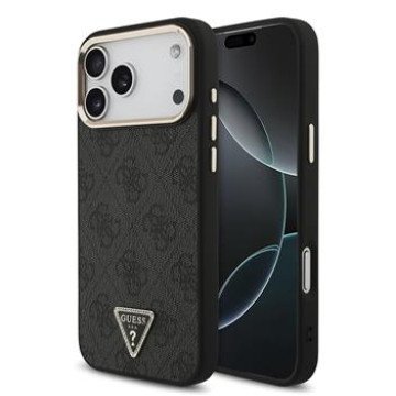Guess PU Leather 4G Strass Triangle Logo Gold Frame MagSafe Case for iPhone 18 Pro Max Black Guess PU Leather 4G Strass Triangle Logo Gold Frame MagSafe Case for iPhone 18 Pro Max Black
