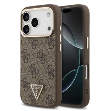 Guess PU Leather 4G Strass Triangle Logo Gold Frame MagSafe Case for iPhone 18 Pro Brown Guess PU Leather 4G Strass Triangle Logo Gold Frame MagSafe Case for iPhone 18 Pro Brown