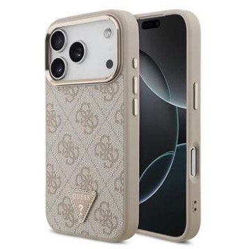 Guess PU Leather 4G Strass Triangle Logo Gold Frame MagSafe Case for iPhone 18 Pro Pink Guess PU Leather 4G Strass Triangle Logo Gold Frame MagSafe Case for iPhone 18 Pro Pink