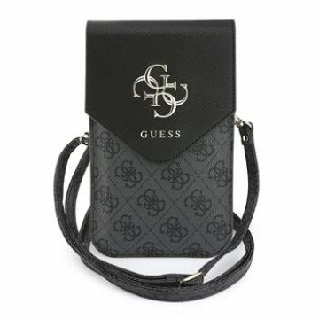 Guess PU Leather+Grained 4G Metal Logo Phone Bag Black Guess PU Leather+Grained 4G Metal Logo Phone Bag Black