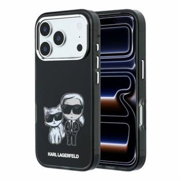 Karl Lagerfeld PU Semi Wrap Smooth Sketch Bodies Magsafe Case for iPhone 18 Pro Black
