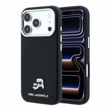 Karl Lagerfeld PU Grained Semi Wrap K&CH Heads Magsafe Case for iPhone 18 Pro Black Karl Lagerfeld PU Grained Semi Wrap K&CH Heads Magsafe Case for iPhone 18 Pro Black