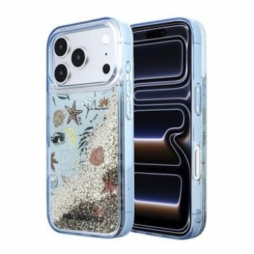 Karl Lagerfeld Liquid Glitter Beach Case for iPhone 18 Pro Blue