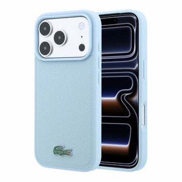 Lacoste PVC Iconic Petit Pique Metal Logo MagSafe Case for iPhone 18 Pro Blue