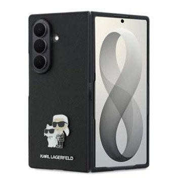 Karl Lagerfeld PU Saffiano Karl and Choupette Case for Samsung Galaxy Z Fold 8 Ultra Black