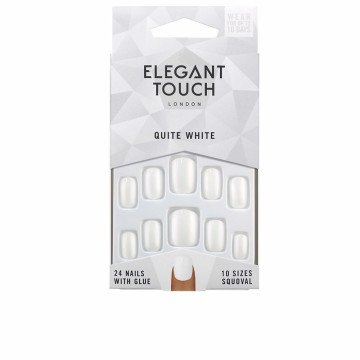 POLISHED COLOUR nails with glue squoval #quite white
