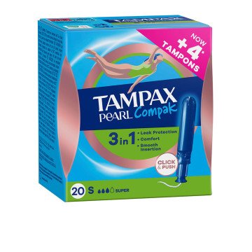 TAMPAX PEARL COMPAK super tampon 20 units TAMPAX PEARL COMPAK super tampon 20 units