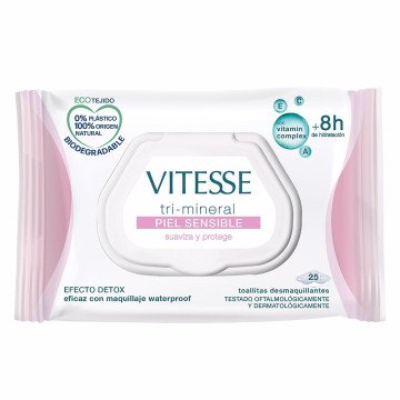 TRI-MINERAL SENSITIVE SKIN makeup remover wipes 25 units TRI-MINERAL SENSITIVE SKIN makeup remover wipes 25 units