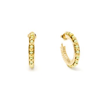 ETHIOPIA GREEN 3CM earrings #gold glitter 1 u