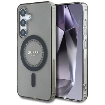 Guess Rhinestones Printed Classic Logo MagSafe Samsung Galaxy S25 case black Guess Rhinestones Printed Classic Logo MagSafe Samsung Galaxy S25 case black