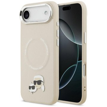 Karl Lagerfeld Karl & Choupette Pins MagSafe Case for iPhone Air - Beige