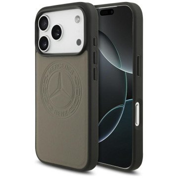 Mercedes Leather Vintage Logo MagSafe Case for iPhone 17 Pro - Beige Mercedes Leather Vintage Logo MagSafe Case for iPhone 17 Pro - Beige