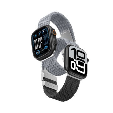 Set of 2 AmazingThing Blend Band straps for Apple Watch 45 / 46 / 49 mm - grey-black / grey Set of 2 AmazingThing Blend Band straps for Apple Watch 45 / 46 / 49 mm - grey-black / grey