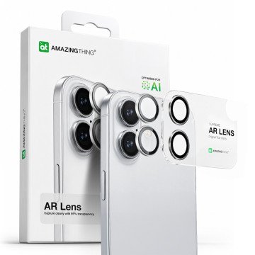 AmazingThing Lens Glass for iPhone 17 with Silver Aluminum Frame