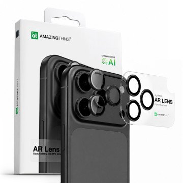 AmazingThing Lens Glass for iPhone 17 Pro / Pro Max with Gray Aluminum Frame