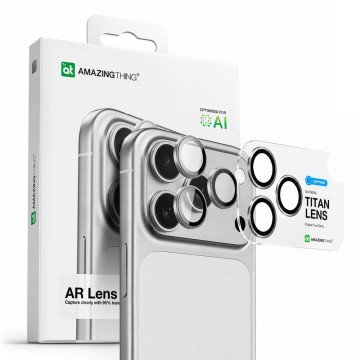 AmazingThing Sapphire Camera Glass for iPhone 17 Pro / Pro Max - with Silver Frame