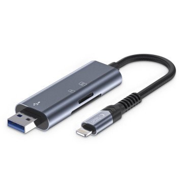Tech-Protect UltraBoost SD/micro SD Card Reader with Lightning /USB-A Connector - Gray Tech-Protect UltraBoost SD/micro SD Card Reader with Lightning /USB-A Connector - Gray
