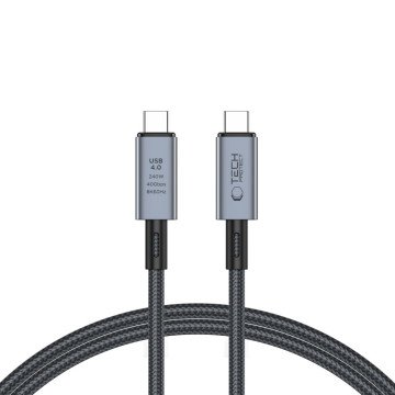 Tech-Protect UltraBoost Max USB-C 4.0 / USB-C 4.0 PD Cable 240W 8K 40Gbps 1m - Gray Tech-Protect UltraBoost Max USB-C 4.0 / USB-C 4.0 PD Cable 240W 8K 40Gbps 1m - Gray