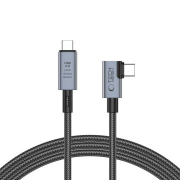 Tech-Protect UltraBoost Max L USB-C 4.0 (straight) / USB-C 4.0 (angled) PD 240W 8K 40Gbps 1.5m Cable - Gray Tech-Protect UltraBoost Max L USB-C 4.0 (straight) / USB-C 4.0 (angled) PD 240W 8K 40Gbps 1.5m Cable - Gray