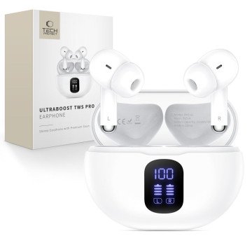 Tech-Protect UltraBoost TWS Pro G2 Headphones - White Tech-Protect UltraBoost TWS Pro G2 Headphones - White