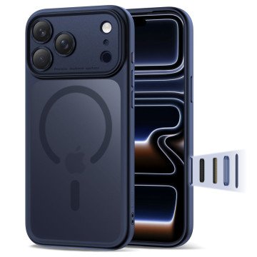Tech-Protect Magpeak Magsafe CC Case for iPhone 17 Pro Max - Matte Navy Blue