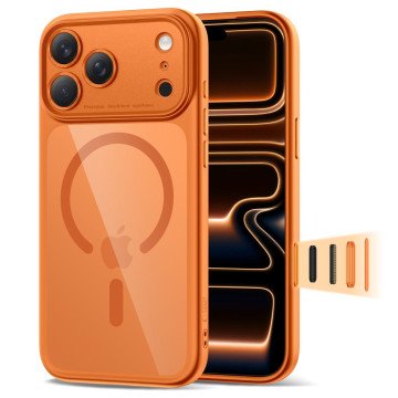 Tech-Protect Magpeak Magsafe CC Case for iPhone 17 Pro Max - Transparent Orange