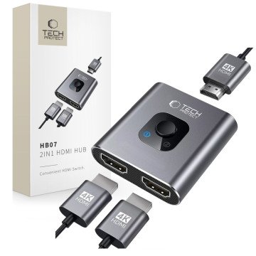 Tech-Protect HB07 HUB Adapter 2in1 HDMI 4K 60HZ - gray
