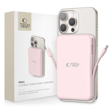 Powerbank Tech-Protect PB31 LifeMag MagSafe 10000 mAh - pink