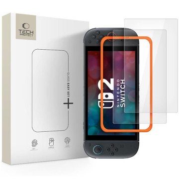 Tech-Protect Easy Set+ 2-pack tempered glass for Nintendo Switch 2 - transparent