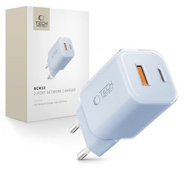 Tech-Protect NCM33W 2-port PD33W/QC3.0 wall charger - blue