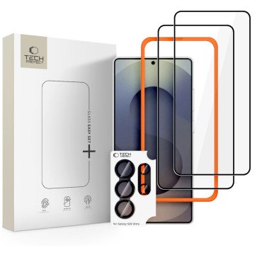 Tech-Protect Easy Set+ 3-Pack Tempered Glass for Samsung Galaxy S26 Ultra - Black