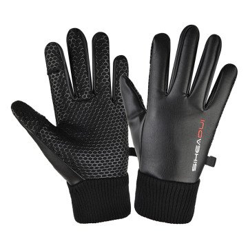 Men's insulated, anti-slip telephone gloves - black Men's insulated, anti-slip telephone gloves - black
